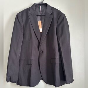 NWT - PJ PAUL JONES Men’s Black Lightweight Sport Coat One Button Blazer (L)